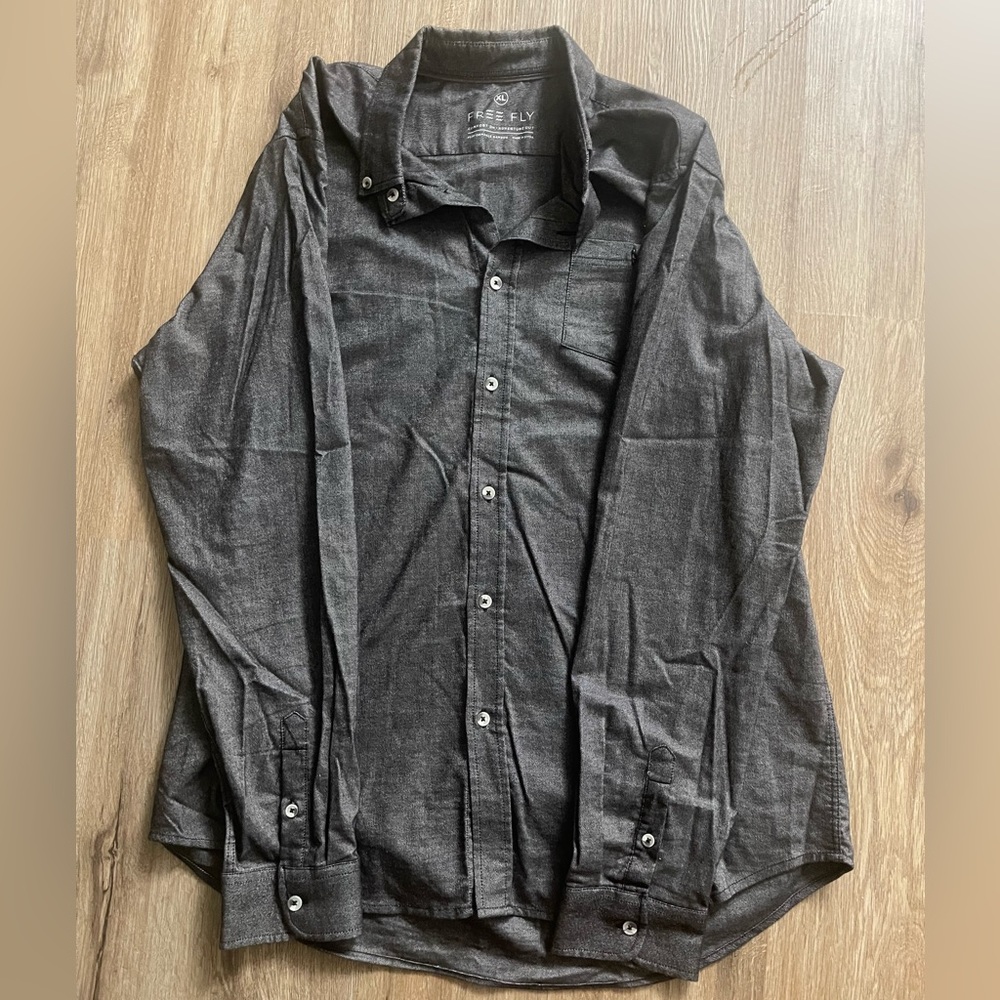 Men’s Free Fly Performance Bamboo Long Sleeve Button Down Shirt Size XL